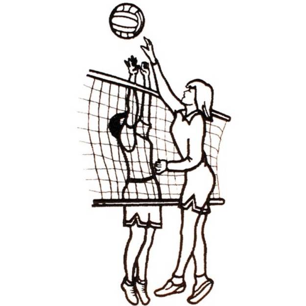 Picture of Volleyball Scene Outline Machine Embroidery Design