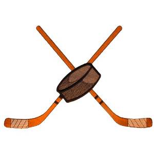 Picture of Hockey Sticks & Puck Machine Embroidery Design
