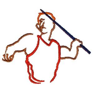 Picture of Javelin Thrower Machine Embroidery Design