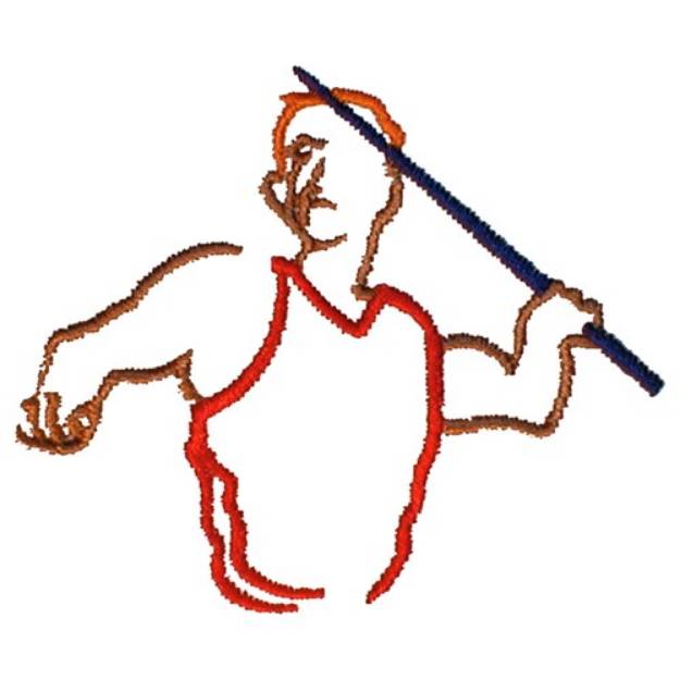 Picture of Javelin Thrower Machine Embroidery Design