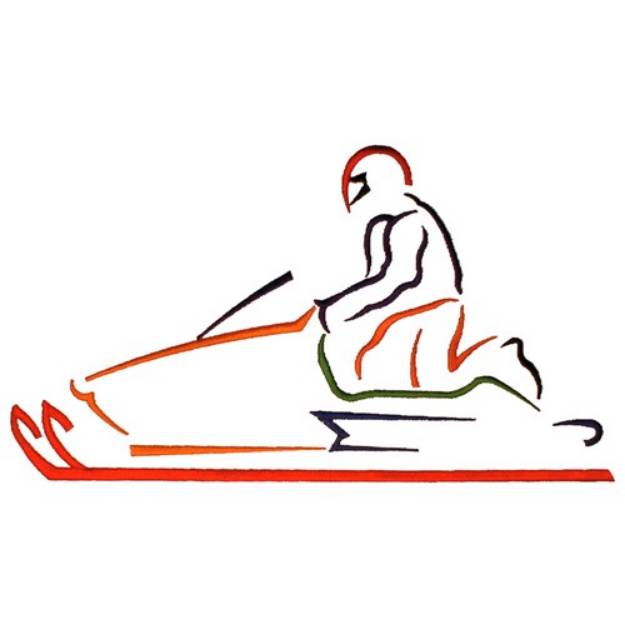 Picture of Snowmobiler outline Machine Embroidery Design