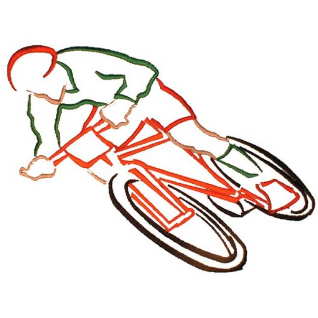 Picture of Cyclist outline Machine Embroidery Design