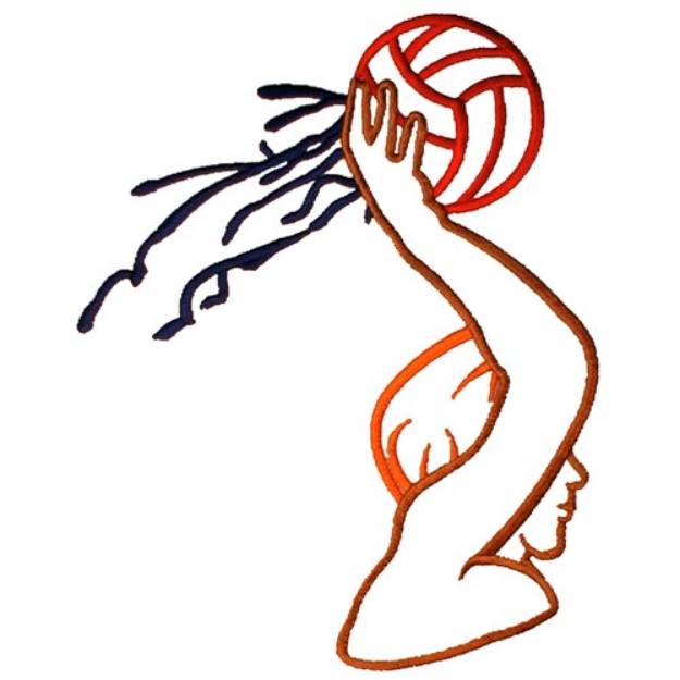 Picture of Water Polo Player Machine Embroidery Design