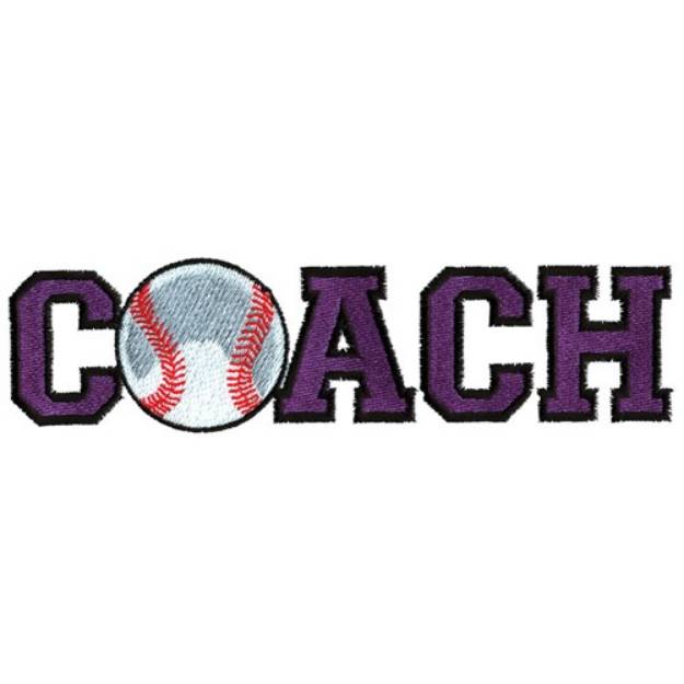 Picture of Softball Coach Machine Embroidery Design