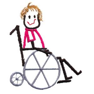 Picture of Wheelchair Kid Machine Embroidery Design