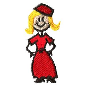 Picture of Stick Dress Up Girl Machine Embroidery Design