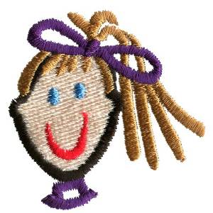 Picture of Stick Girl Face Machine Embroidery Design