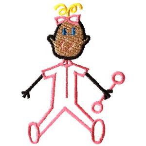 Picture of Stick Girl Baby Machine Embroidery Design