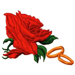 Picture of Wedding Bands & Rose Machine Embroidery Design