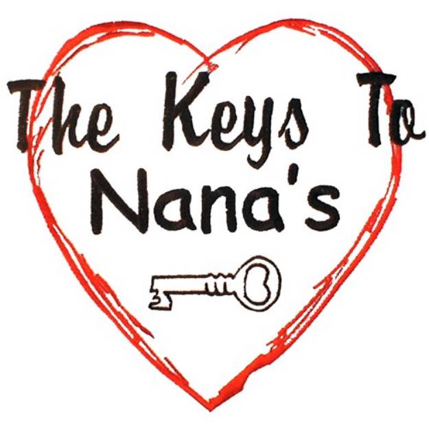 Picture of Keys to Nanas Heart Machine Embroidery Design