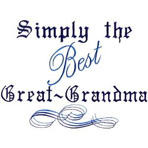 Picture of Best Great Grandma Machine Embroidery Design