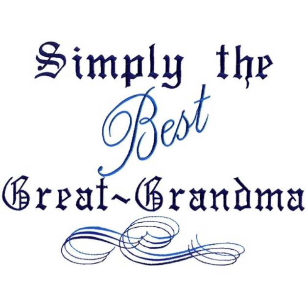 Picture of Best Great Grandma Machine Embroidery Design