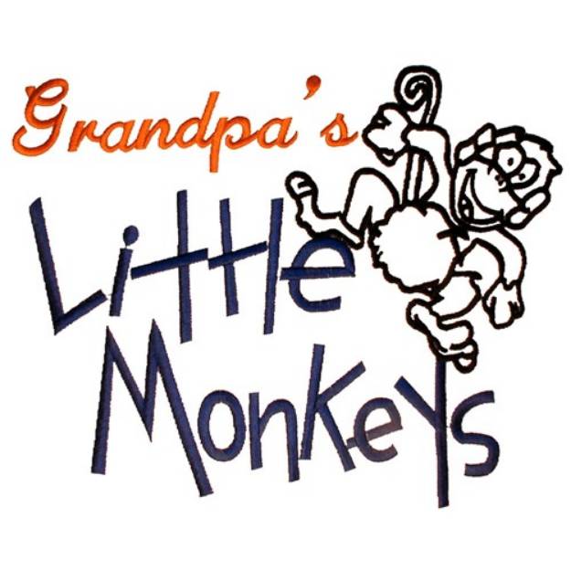 Picture of Grandpas Little Monkeys Machine Embroidery Design