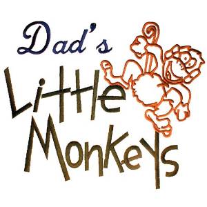 Picture of Dads Little Monkeys Machine Embroidery Design