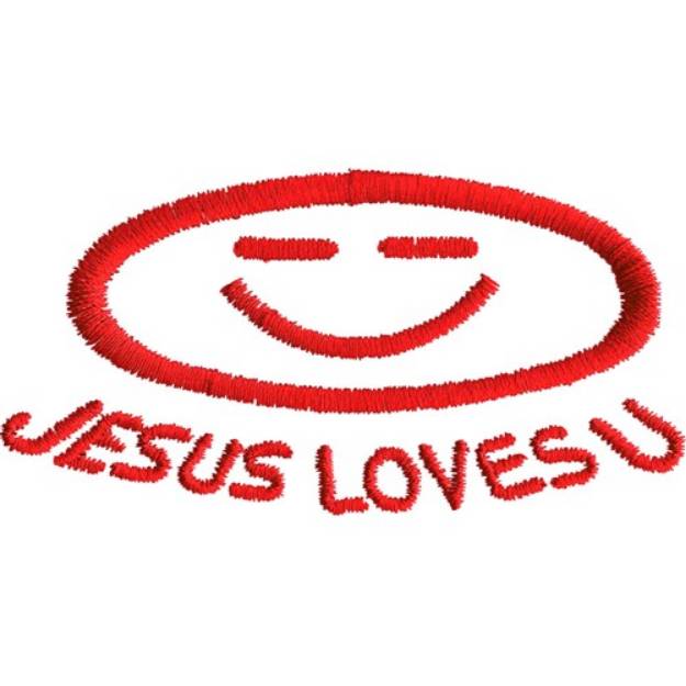 Picture of Jesus Loves U Machine Embroidery Design