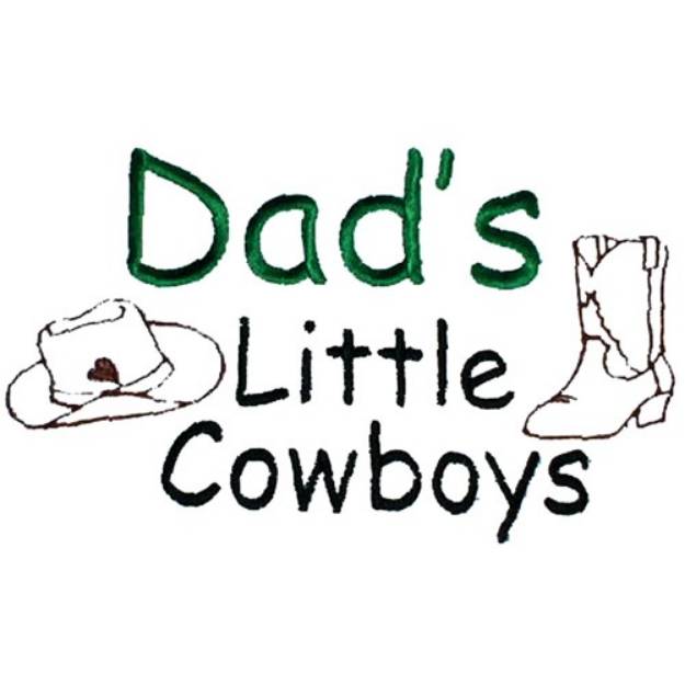 Picture of Dads Little Cowboys Machine Embroidery Design