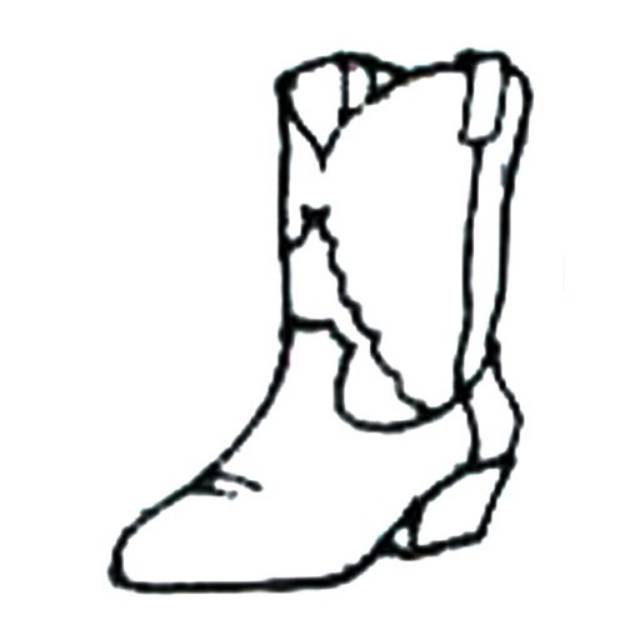 Picture of Cowboy boot outline Machine Embroidery Design