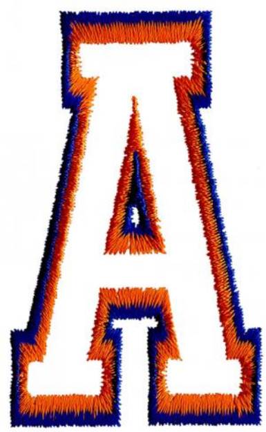 Picture of Two Color Athletic A Machine Embroidery Design
