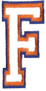 Picture of Two Color Athletic F Machine Embroidery Design