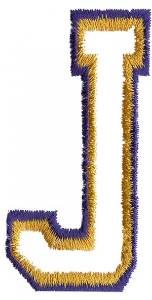 Picture of Two Color Athletic J Machine Embroidery Design