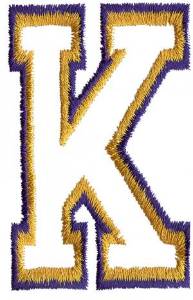 Picture of Two Color Athletic K Machine Embroidery Design