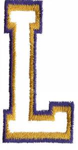 Picture of Two Color Athletic L Machine Embroidery Design