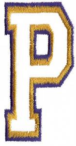 Picture of Two Color Athletic P Machine Embroidery Design