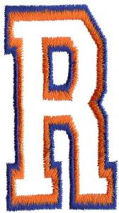 Picture of Two Color Athletic R Machine Embroidery Design