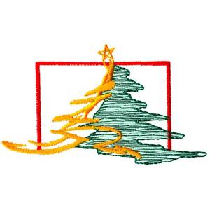Picture of Boxed Christmas Tree Machine Embroidery Design