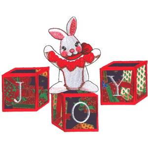 Picture of Bunny "Joy" blocks Machine Embroidery Design