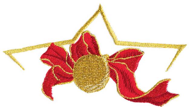 Picture of Ornament Ribbon Star Machine Embroidery Design