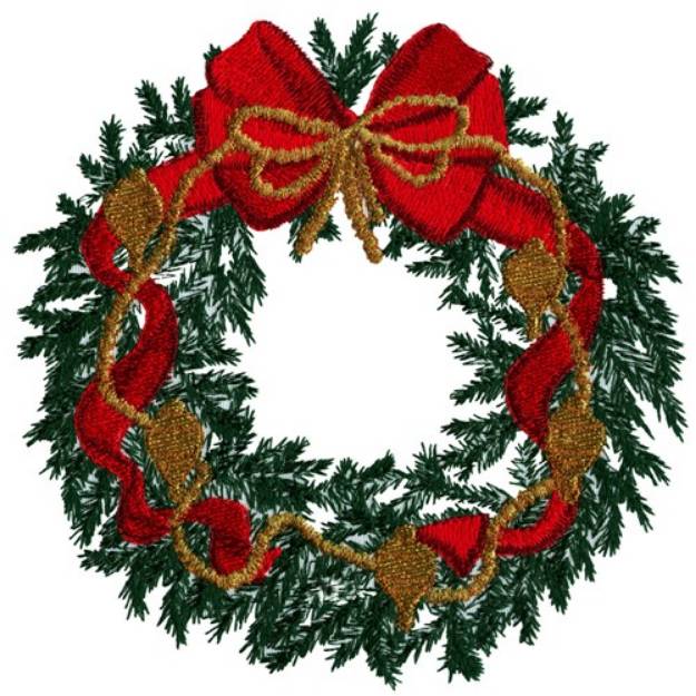 Picture of Wreath Ornament Machine Embroidery Design