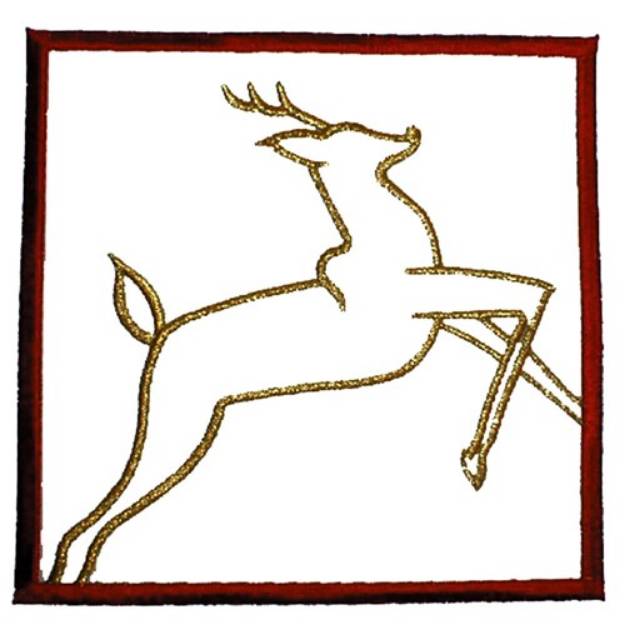 Picture of Bordered Reindeer Machine Embroidery Design