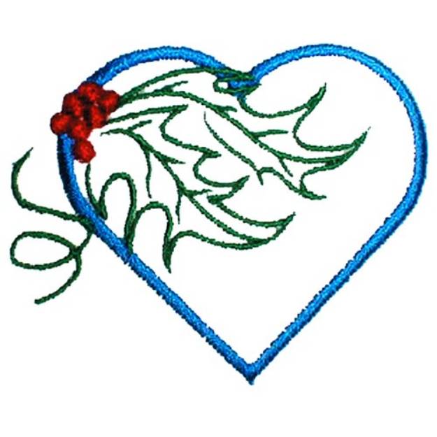 Picture of Holly Berry Heart Machine Embroidery Design