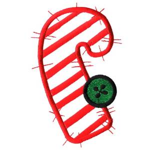 Picture of Appliqué Candy Cane Machine Embroidery Design