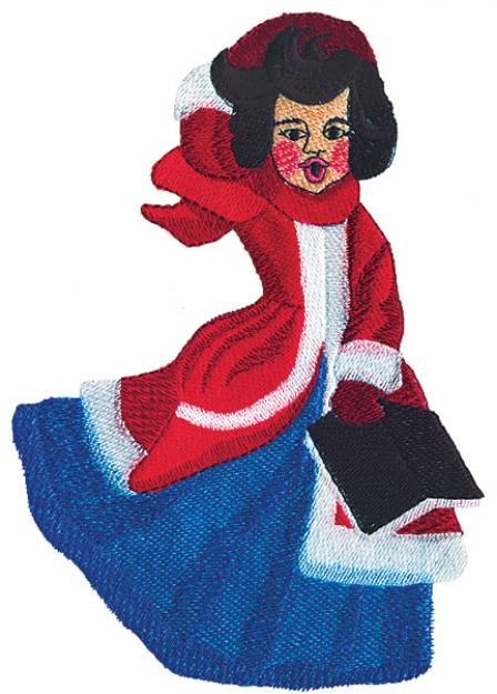 Picture of Woman Caroler Machine Embroidery Design