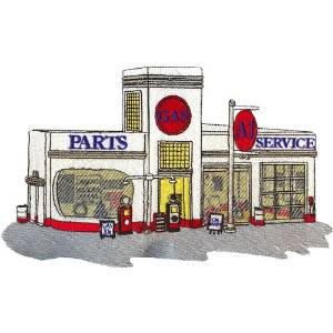 Picture of Classic Service Station Machine Embroidery Design