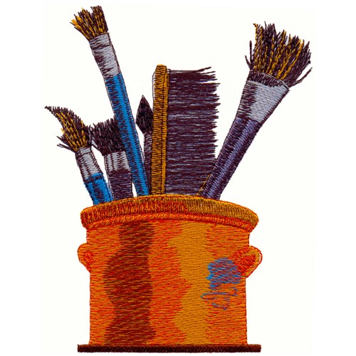 Paint Brushes Machine Embroidery Design