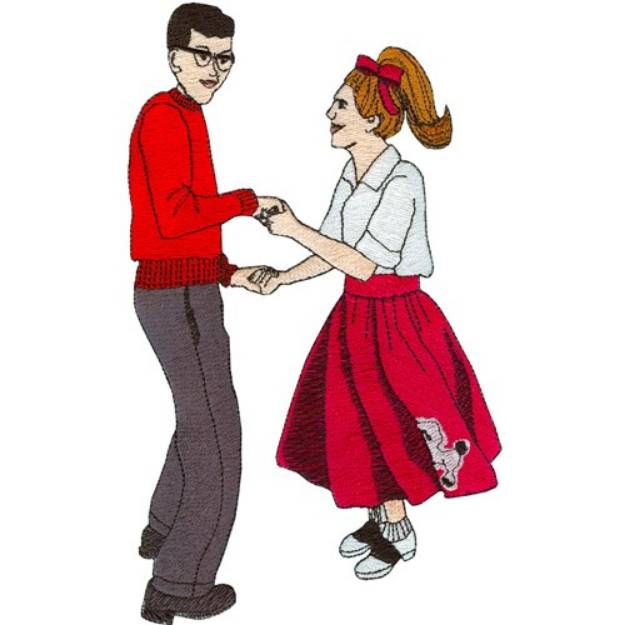 Picture of Jitterbug couple Machine Embroidery Design