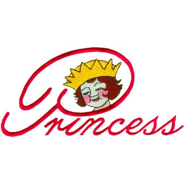 Picture of Princess with Crown Machine Embroidery Design