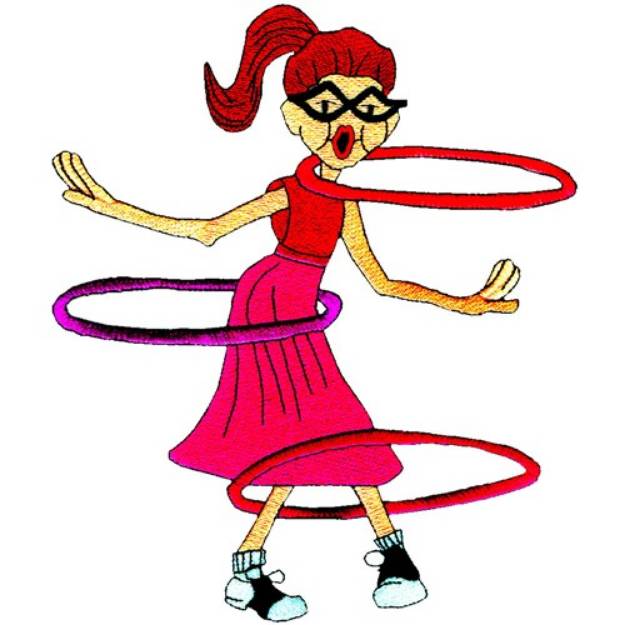 Picture of Hula hoopin girl Machine Embroidery Design