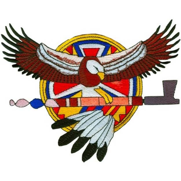 Picture of Native American eagle Machine Embroidery Design