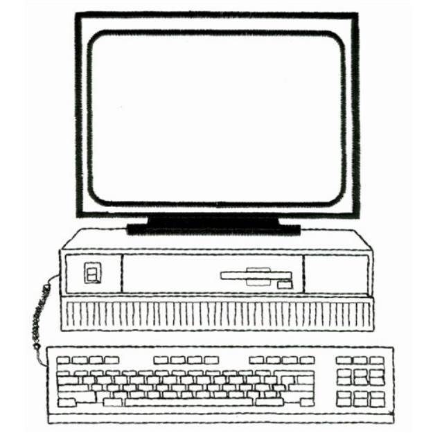 Picture of Computer Outline Machine Embroidery Design