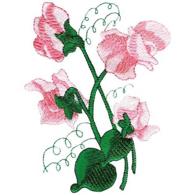 Picture of Sweet peas Machine Embroidery Design