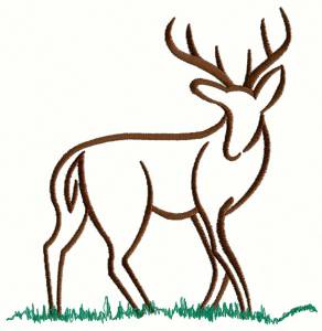 Picture of Deer Outline Machine Embroidery Design