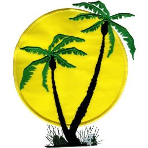 Picture of Applique Palms and Sun Machine Embroidery Design