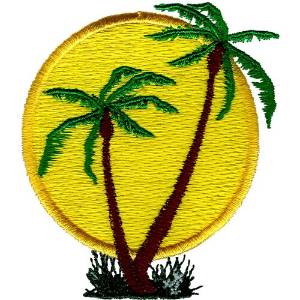 Picture of Sun with Palms Machine Embroidery Design