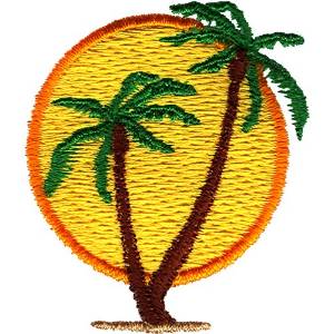 Picture of Sun with Palms Machine Embroidery Design