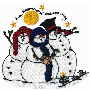 Picture of Snowmen Caroling Machine Embroidery Design