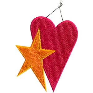 Picture of Heart & Star Machine Embroidery Design